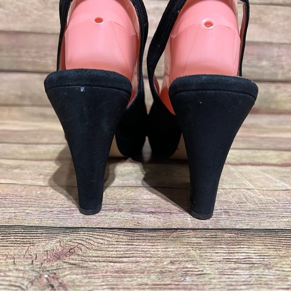 Accessoire Diffusion Black Suede Slingback Black Heels - Picture 3 of 10